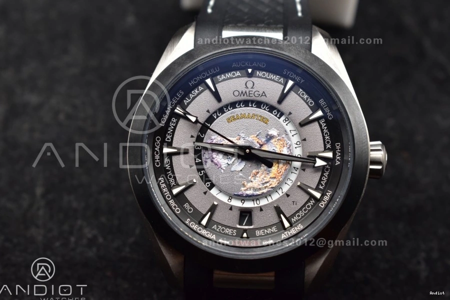 43mm Titanium on Worldtimer 1:1 GMT Edition Bracelet Super A8938 Clone Aqua VSF SS Terra Best 0103